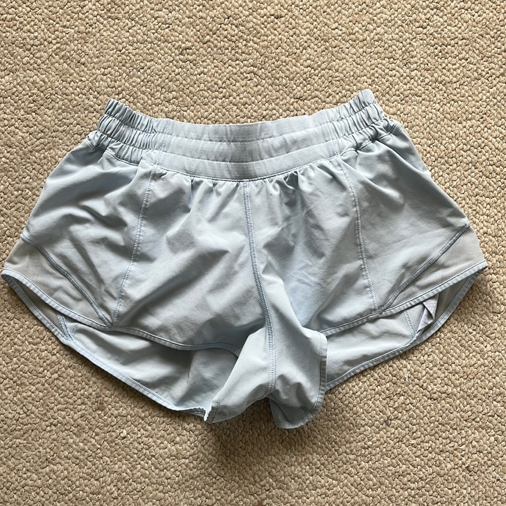 Light Blue Lululemon Hotty Hot Shorts 2.5